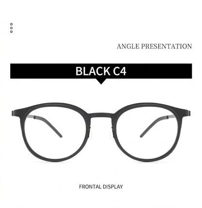 923641Y Round Acetate Titanium Eyeglasses – Lightweight Unisex Optical Frame