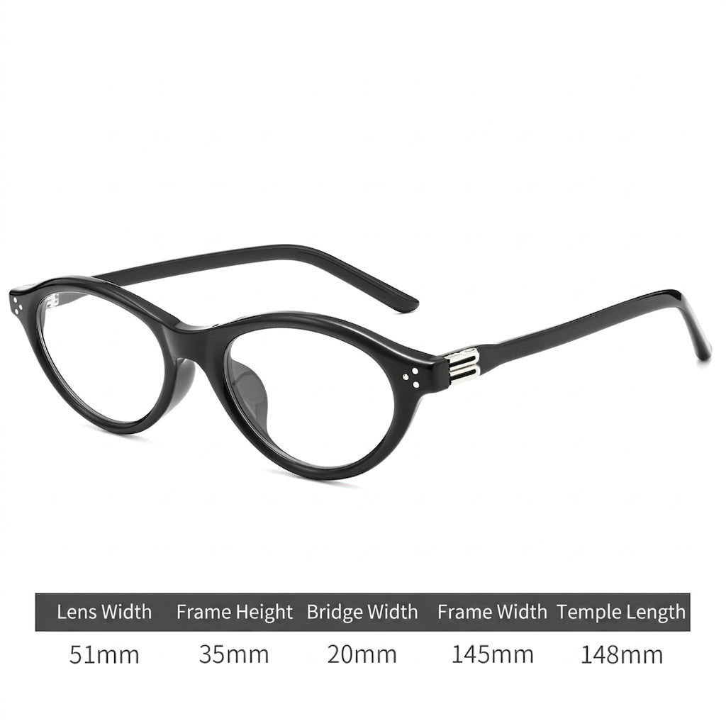 92280BD Women’s Cat-Eye Acetate Eyeglasses – Slim Fashion Optical Frame 53mm