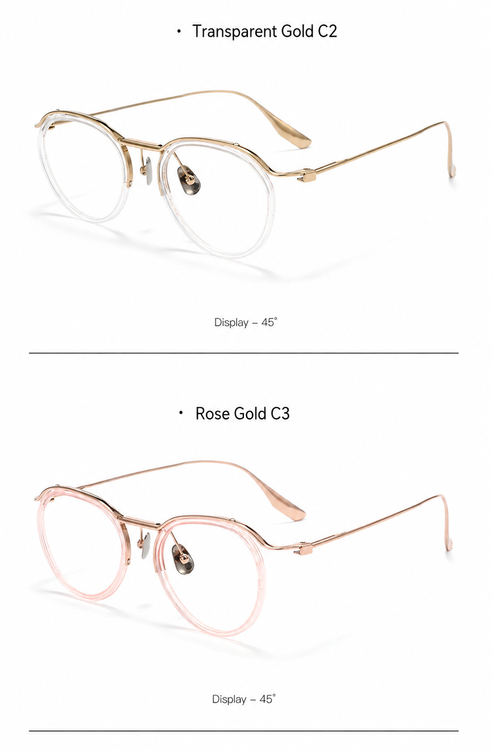 8120Y Pure Titanium Round Eyeglasses with Blue Light Blocking Lens – Lightweight Vintage Optical Frame
