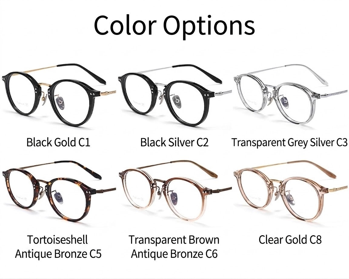 T18276Z Vintage Round Titanium Eyeglasses