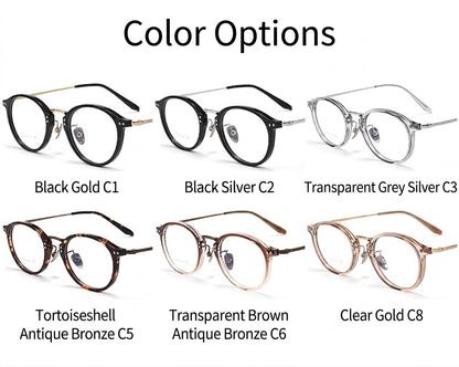 T18276Z Vintage Round Titanium Eyeglasses