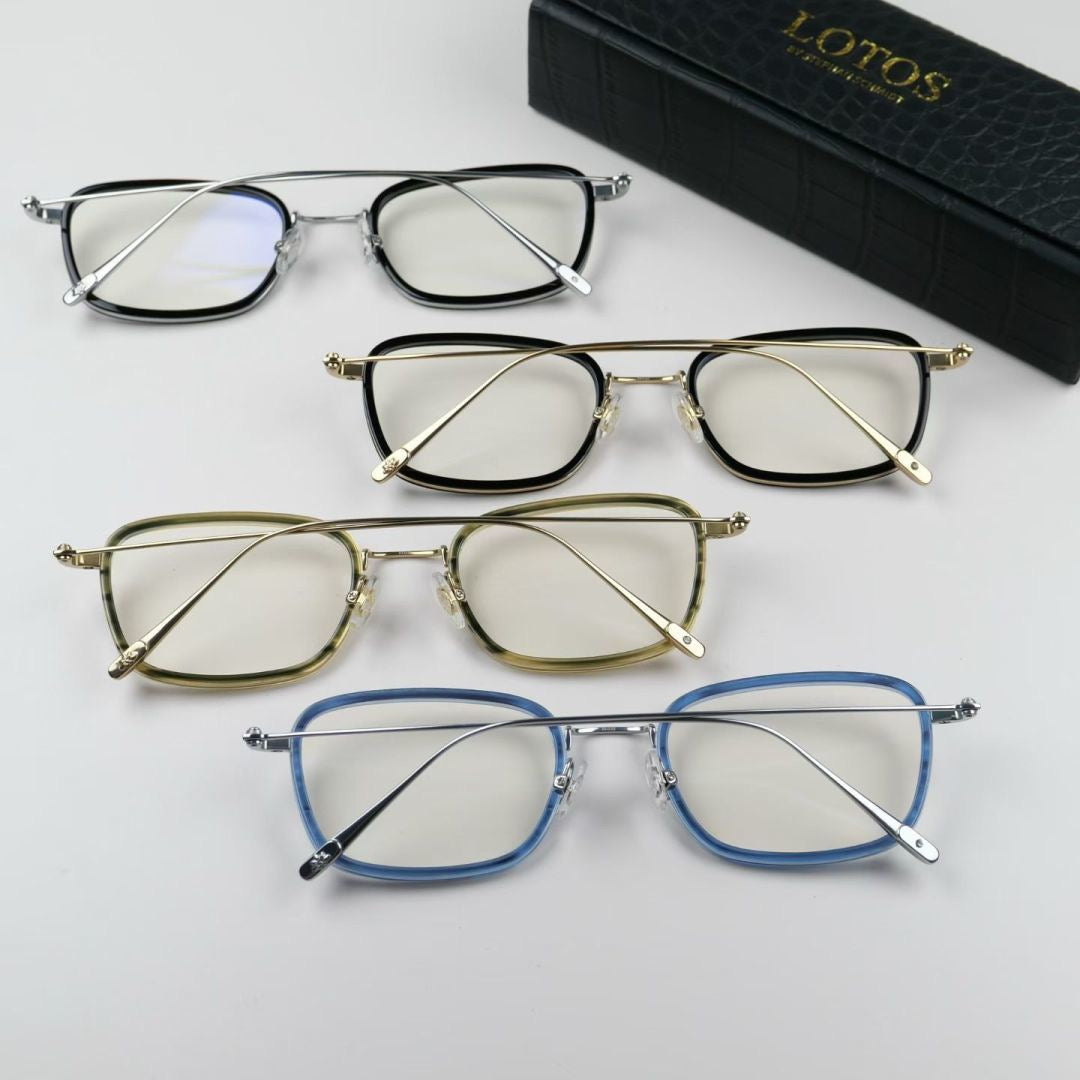 L23A002 Lightweight Rectangle Metal Optical Glasses – Unisex 53-22-145