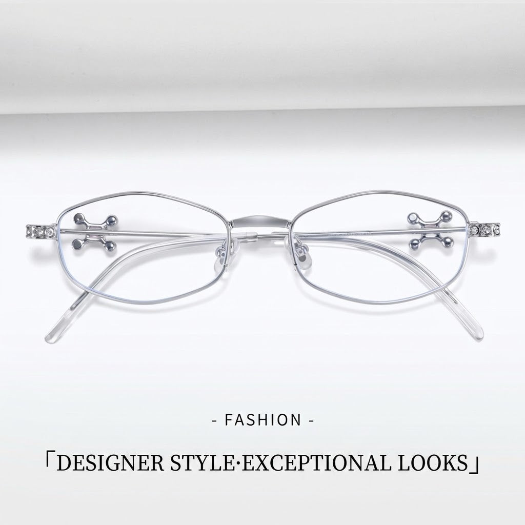 30915Y Elegant Crystal Detail Eyeglasses – Lightweight Metal Frame for Women