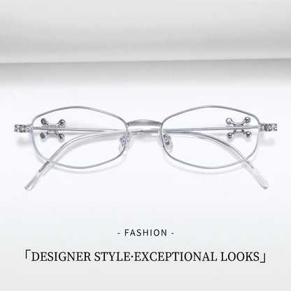 30915Y Elegant Crystal Detail Eyeglasses – Lightweight Metal Frame for Women