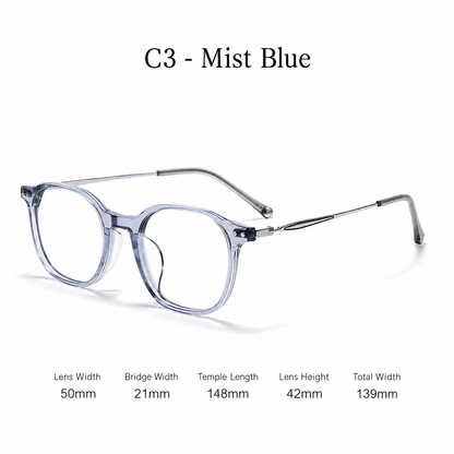 GG507F Acetate & Titanium Retro Eyeglasses – Lightweight Unisex Optical Frame