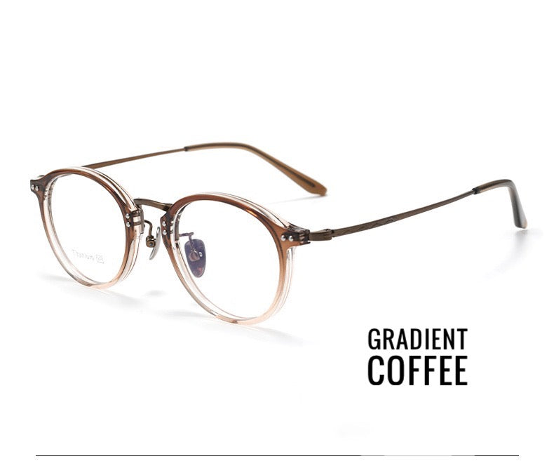 T18276Z Vintage Round Titanium Eyeglasses
