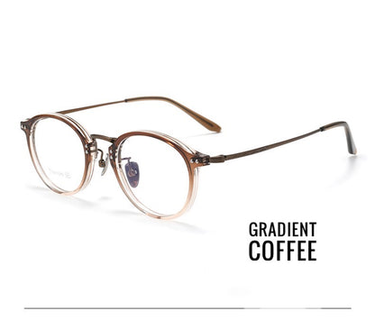 T18276Z Vintage Round Titanium Eyeglasses