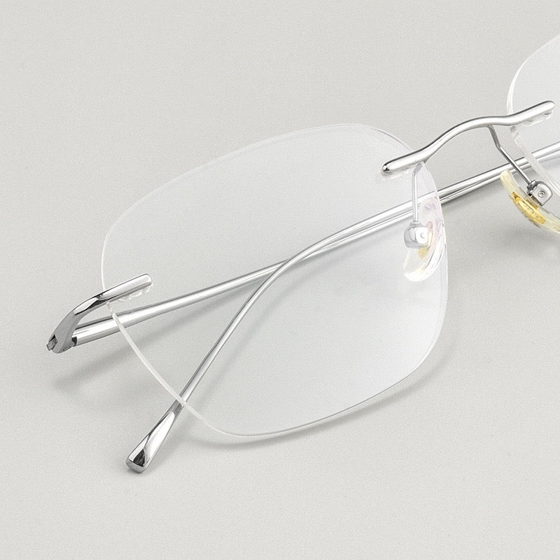 8978WK Pure Titanium Rimless Eyeglasses – 57mm Blue Light Blocking Glasses