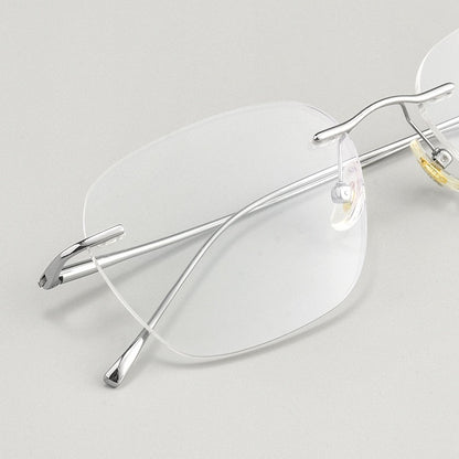 8978WK Pure Titanium Rimless Eyeglasses – 57mm Blue Light Blocking Glasses