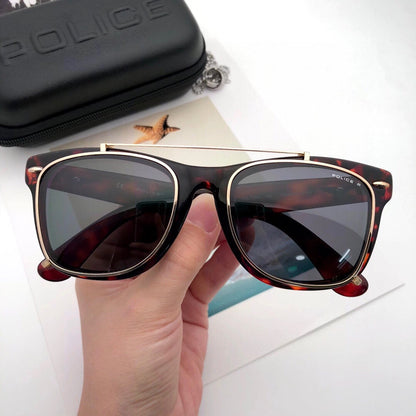 S’1931G Square Optical Frame with Polarized Clip-On Sunglasses – 53mm