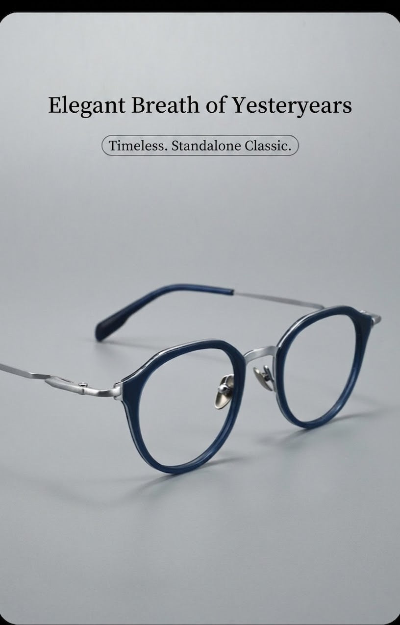 M80910S Lightweight Round Eyeglasses – TR & Titanium Combination Frame