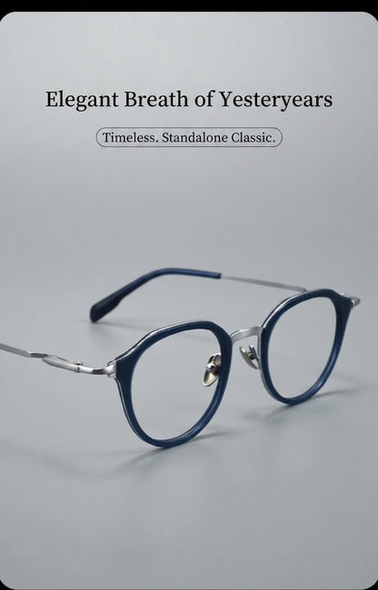 M80910S Lightweight Round Eyeglasses – TR & Titanium Combination Frame