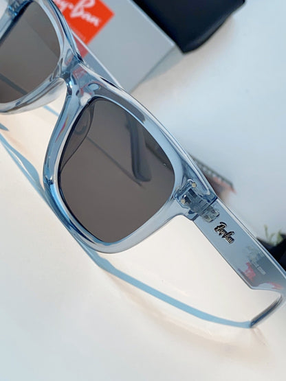 BR 0502 S Reverse Concave Lens Square Sunglasses – Transparent Ice Blue