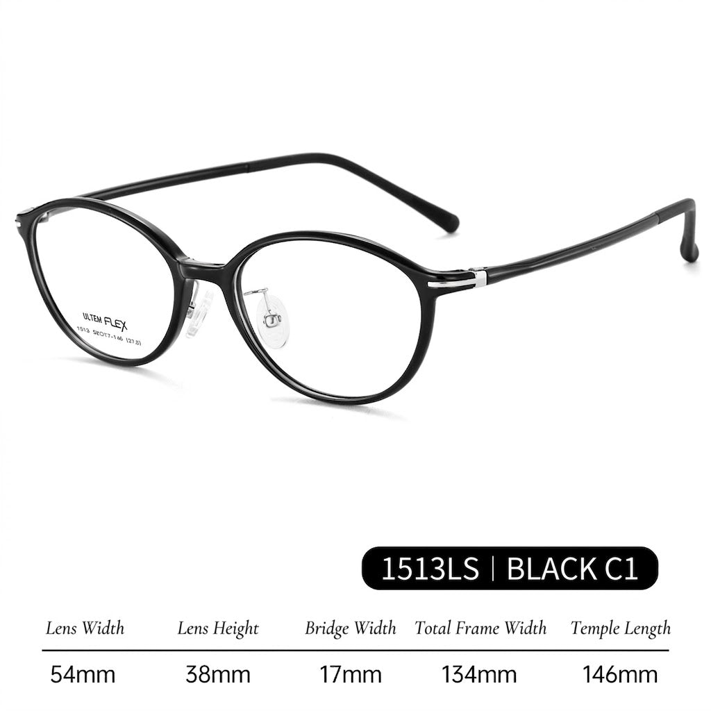 1513 Lightweight Round Eyeglasses – Flexible TR Unisex Optical Frame