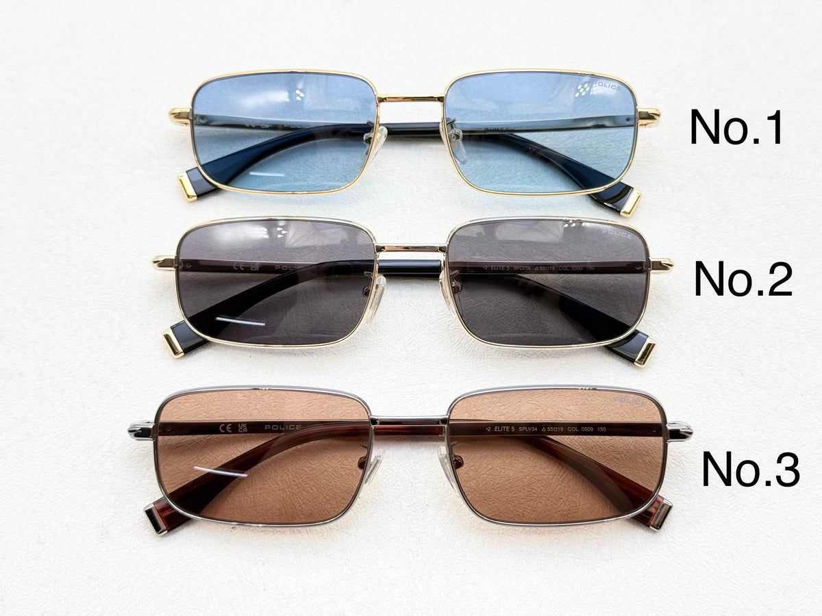 SPLV34 Slim Rectangle Metal Sunglasses – 55mm