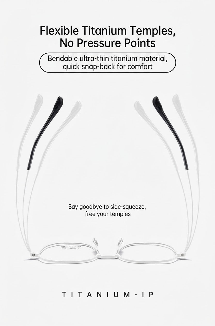 99812ZM Lightweight Titanium Geometric Eyeglasses – Unisex Retro Optical Frame