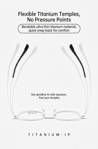 99812ZM Lightweight Titanium Geometric Eyeglasses – Unisex Retro Optical Frame