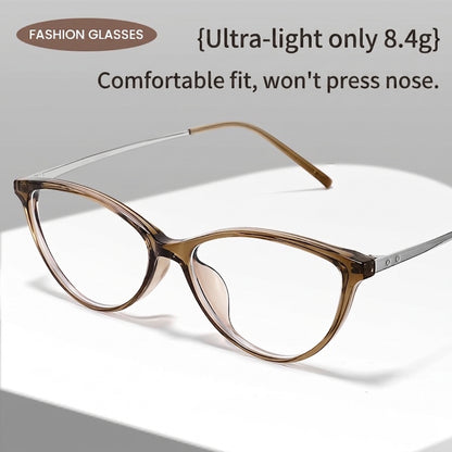 M8238Z Lightweight Cat-Eye Eyeglasses – TR & Titanium Frame