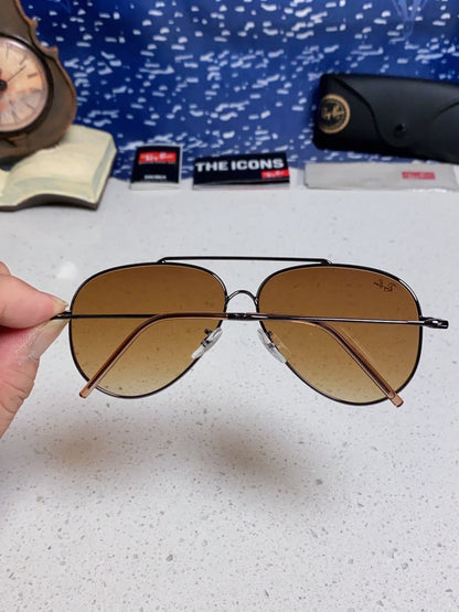 R0101S Reverse Aviator Sunglasses – Brown Lens Metal Frame 62mm