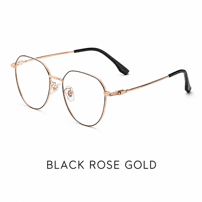 58007 Pure Titanium Geometric Eyeglasses – Lightweight Unisex Optical Frame