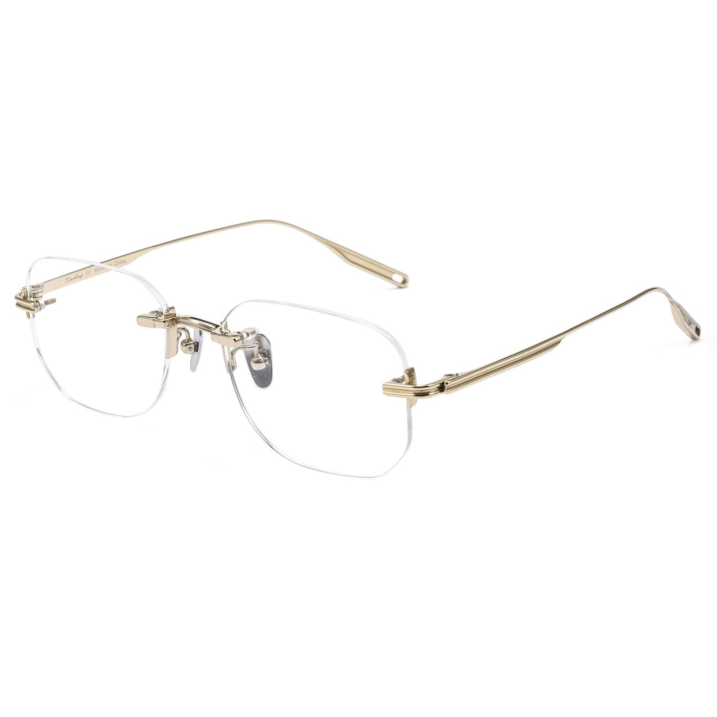 H603H Rimless Rectangle Pure Titanium Eyeglasses – Lightweight Frameless Optical Frame