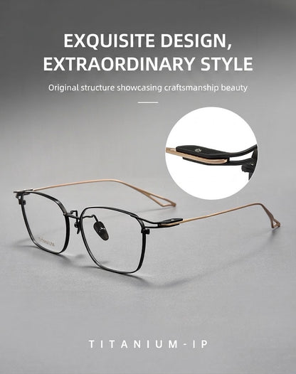 SEVENZ Lightweight Titanium Rectangle Eyeglasses – Retro Unisex 54mm Frame