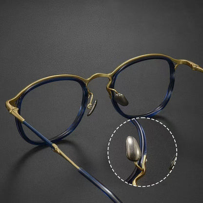 M3118 Lightweight Acetate & Titanium Round Eyeglasses