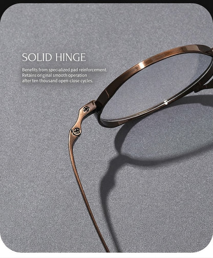 9818CK Retro Round Pure Titanium Eyeglasses