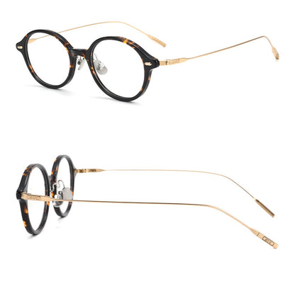 30906Y Lightweight Titanium Acetate Round Eyeglasses – Unisex