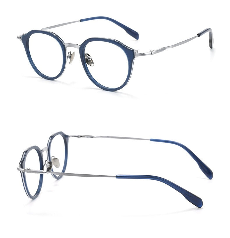 M80910S Lightweight Round Eyeglasses – TR & Titanium Combination Frame