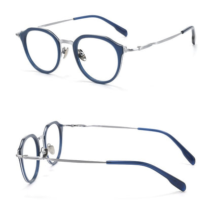 M80910S Lightweight Round Eyeglasses – TR & Titanium Combination Frame