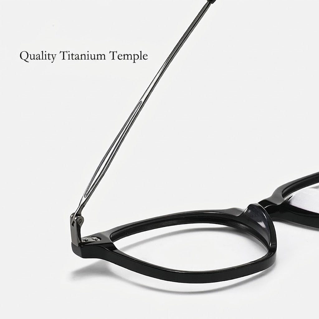 GG507F Acetate & Titanium Retro Eyeglasses – Lightweight Unisex Optical Frame