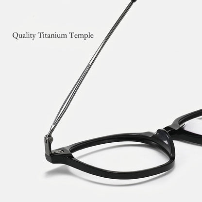 GG507F Acetate & Titanium Retro Eyeglasses – Lightweight Unisex Optical Frame