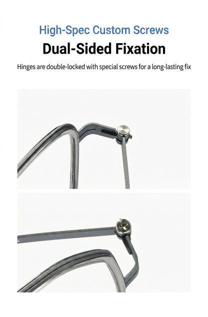 8871 Square Pure Titanium Magnetic Clip-On Prescription Eyeglasses