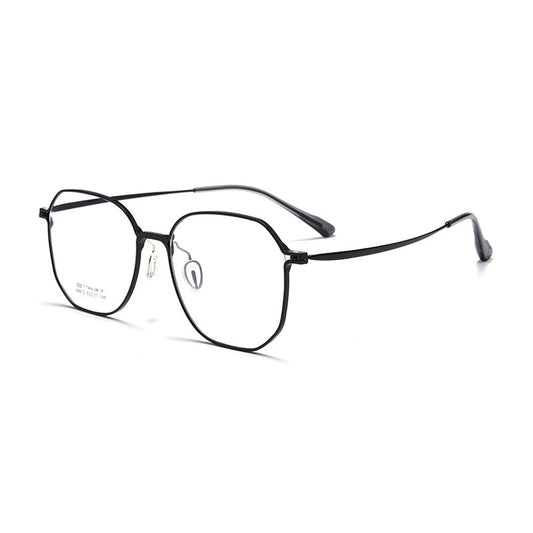 99812ZM Lightweight Titanium Geometric Eyeglasses – Unisex Retro Optical Frame