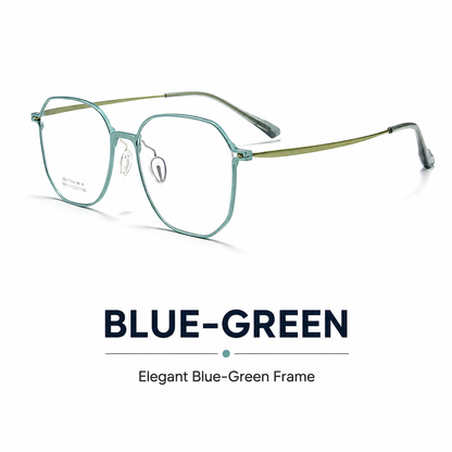 99812ZM Lightweight Titanium Geometric Eyeglasses – Unisex Retro Optical Frame
