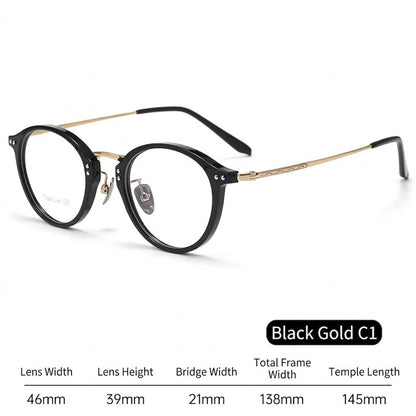 T18276Z Vintage Round Titanium Eyeglasses