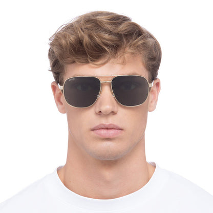 60mm Square Aviator Navigator Metal Sunglasses – Double Bridge Unisex