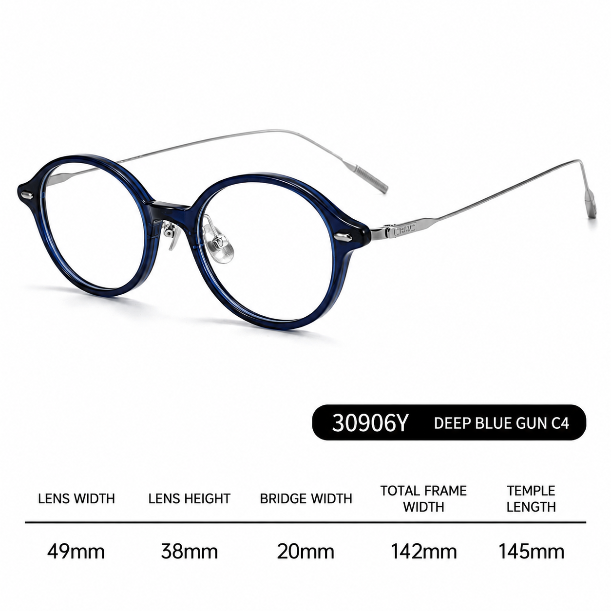30906Y Lightweight Titanium Acetate Round Eyeglasses – Unisex