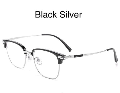 122616Y Lightweight Half Titanium Rectangle Eyeglasses – Unisex