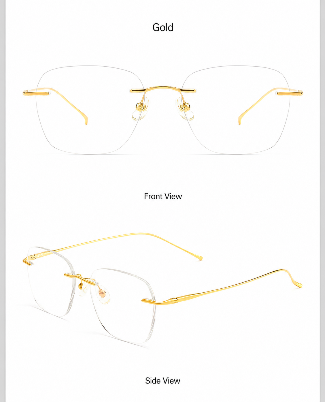 8978WK Pure Titanium Rimless Eyeglasses – 57mm Blue Light Blocking Glasses