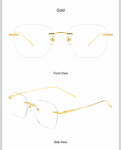 8978WK Pure Titanium Rimless Eyeglasses – 57mm Blue Light Blocking Glasses