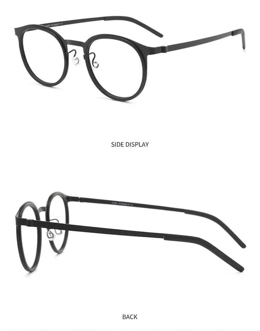 923641Y Round Acetate Titanium Eyeglasses – Lightweight Unisex Optical Frame