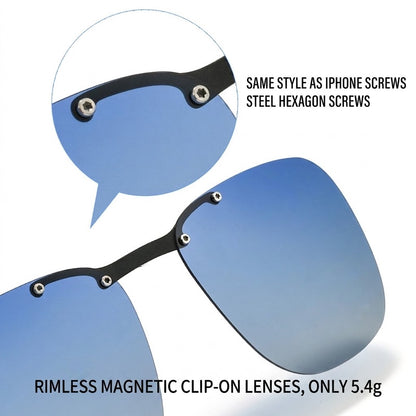 8868 Titanium Magnetic Clip-On Eyeglasses – Polarized Multi-Lens Frame