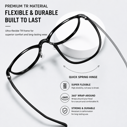1513 Lightweight Round Eyeglasses – Flexible TR Unisex Optical Frame
