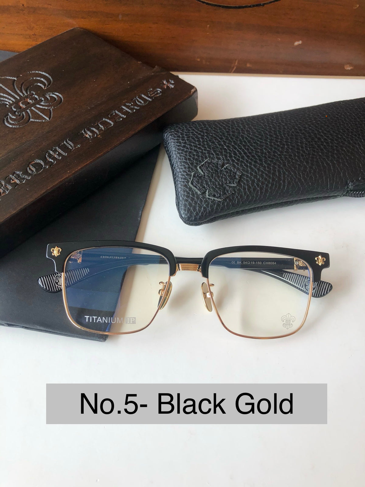 CH8084 Titanium Browline Square Optical Glasses – Unisex 54-19-150