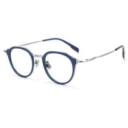 M80910S Lightweight Round Eyeglasses – TR & Titanium Combination Frame
