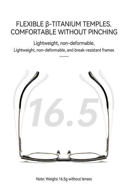 BV1110 Titanium Acetate Browline Eyeglasses – Unisex Retro Square Frame
