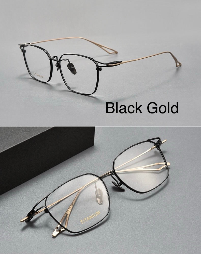 SEVENZ Lightweight Titanium Rectangle Eyeglasses – Retro Unisex 54mm Frame