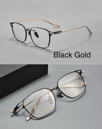 SEVENZ Lightweight Titanium Rectangle Eyeglasses – Retro Unisex 54mm Frame